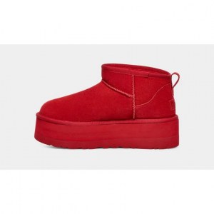 UGG CLASSIC ULTRA MINI PLATFORM SAMBA RED