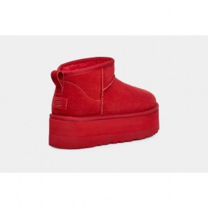 UGG CLASSIC ULTRA MINI PLATFORM SAMBA RED