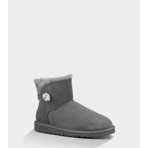 UGG Mini Bailey Button Bling Grey