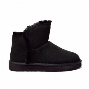 UGG CLASSIC MINI FLUFF HIGH LOW BLACK