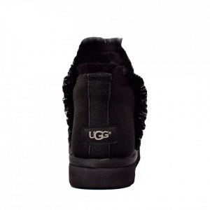 UGG CLASSIC MINI FLUFF HIGH LOW BLACK