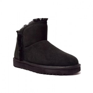 UGG CLASSIC MINI FLUFF HIGH LOW BLACK