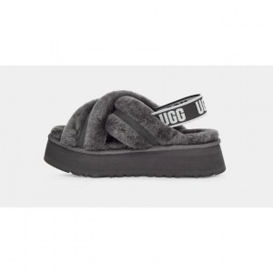 UGG DISCO COLOR SLIDE CHARCOAL