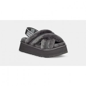 UGG DISCO COLOR SLIDE CHARCOAL