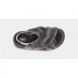 UGG DISCO COLOR SLIDE CHARCOAL