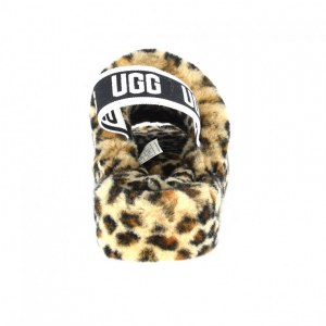 UGG FLUFF YEAH LOGO SLIDE LEOPARD