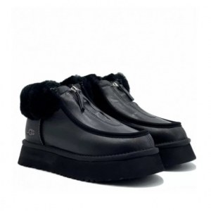 UGG FUNKETTE PLATFORM BOOT LEATHER BLACK