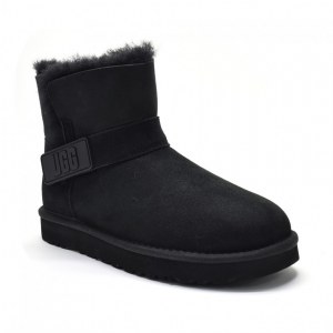 UGG MINI BAILEY GRAPHIC LOGO SUEDE BLACK