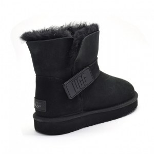 UGG MINI BAILEY GRAPHIC LOGO SUEDE BLACK