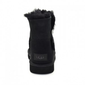 UGG MINI BAILEY GRAPHIC LOGO SUEDE BLACK