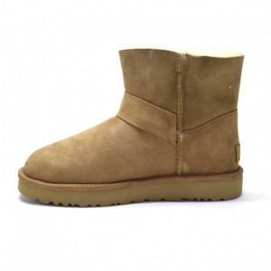 UGG MINI BAILEY GRAPHIC LOGO SUEDE CHESTNUT