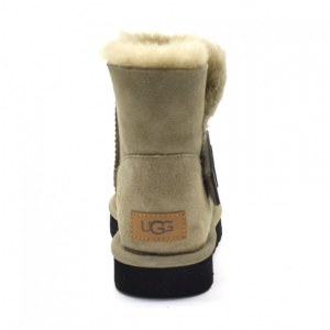 UGG MINI BAILEY GRAPHIC LOGO SUEDE KHAKI