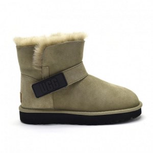 UGG MINI BAILEY GRAPHIC LOGO SUEDE KHAKI