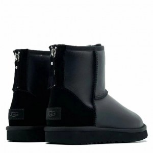 UGG WOMEN'S CLASSIC MINI ZIP METALLIC BLACK