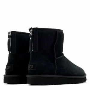 UGG WOMEN'S CLASSIC MINI ZIP II BLACK