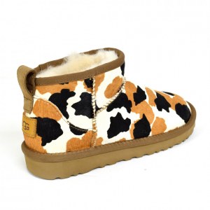 UGG CLASSIC ULTRA MINI COW PRINT CHESTNUT