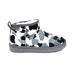 UGG CLASSIC ULTRA MINI COW PRINT GREY