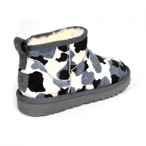 UGG CLASSIC ULTRA MINI COW PRINT GREY