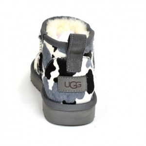 UGG CLASSIC ULTRA MINI COW PRINT GREY